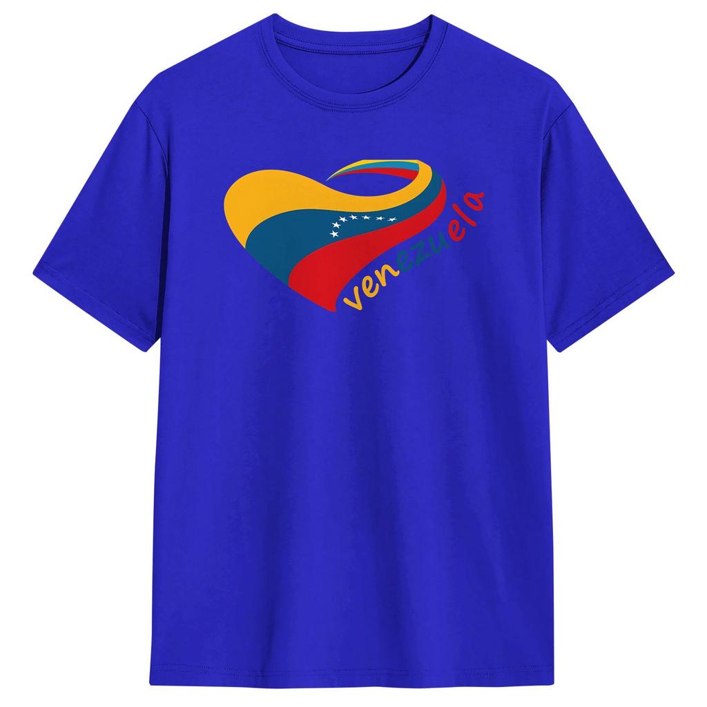 Unisex Heart Of Venezuela T Shirts Cotton Tops Summer YK Funny Short Sleeve TShirt Crew Neck Harajuku Casual Tee Shirt