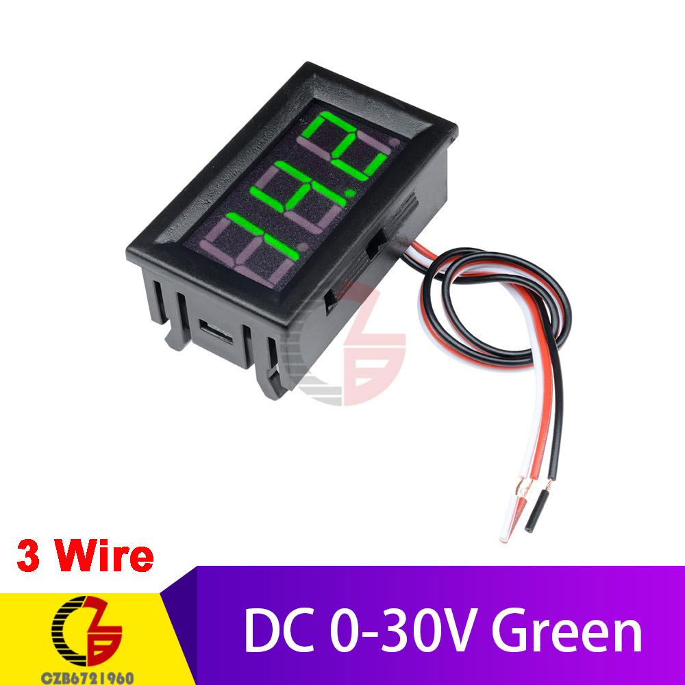 DC 4-100V LED Digital Display Circular Two-wire Voltmeter 12V DC Digital Voltmeter Head Display Reverse Connection Protection