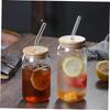 Transparent Can Cup Homemade Beverage Coffee Cola Glass Water Cup with Straw Glass