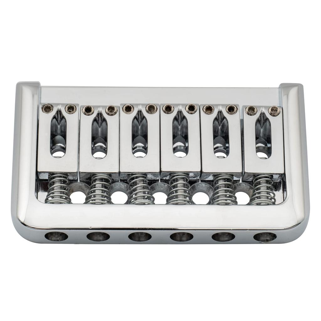 Musiclily Basic Hardtail Guitar Bridge for Electric Chrome 10.5mm Stratocaster/Telecaster Guitars,