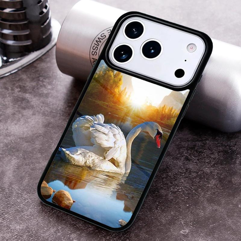 Красивый Белый Лебедь Птица Чехол Для Телефона Для iPhone 17 16 15 14 13 12 11 Pro Max Plus 17Air Мягкий Силиконовый Чехол