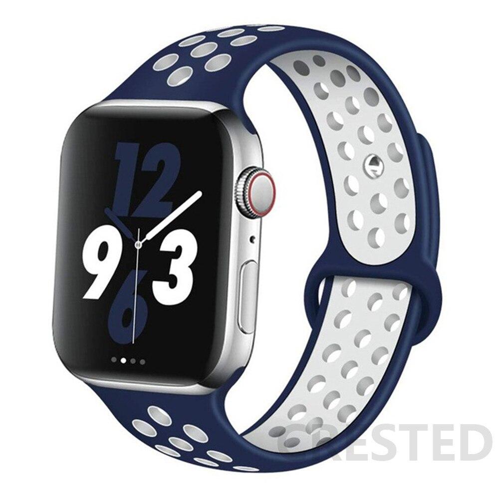 Спортивный силиконовый ремешок для Apple Watch Band 44 мм, 40 мм, 42 мм, 38 мм, 44 мм, дышащий браслет, ремешок для Apple Watch 6 iWatch 5 4 3 se