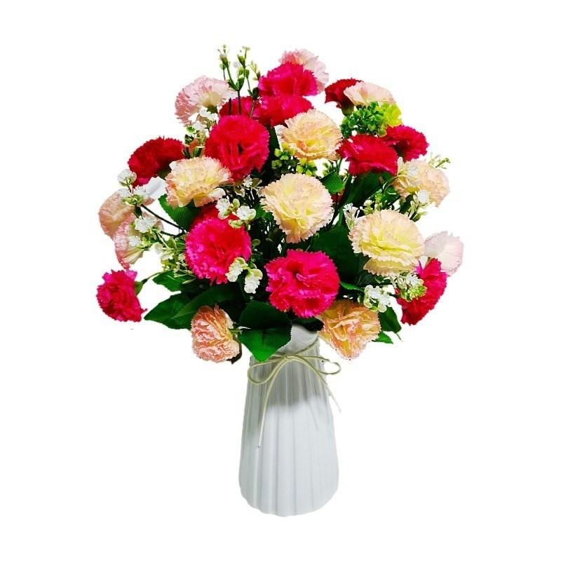 Artificial Silk Carnation Flower Branch for Home