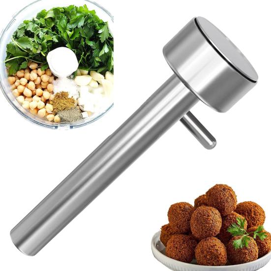 Приспособление для приготовления фрикаделек и фалафелей для легкого захвата и отбрасывания. Эргономичная ручка. Нержавеющий антипригарный инструмент для быстрого формирования и очистки продуктов.