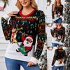 Women's Fashion Red Santa Claus Long Sleeve Round Neck Sweater
