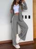 2024 Women's Casual Lapel Suit & Wide-Leg Pants Set - Autumn/Winter Trend for Europe & America