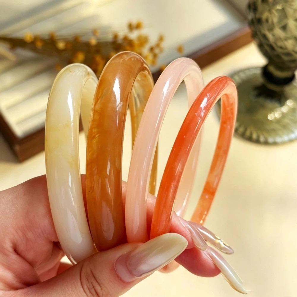 4 pcs/set Vintage Resin Bracelet Set Minimalist Layering Jewelry Trendy Stackable Bangle For Women