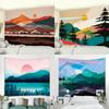 Home Decor Tapestry Landscape Wave Tapestry Ceiling Home Decor Tropical Tree Beach Wall Hanging Sunset Ocean Tapestry