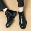 Модные черные короткие мужские ботинки-броги Модный и универсальный джентльменский стиль Деловая Офисная Повседневная Обувь для Отдыха На Природе Вечеринка Взрослая обувь