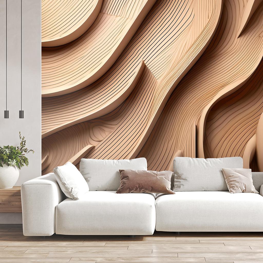 Wallpaper 3D abstract wood