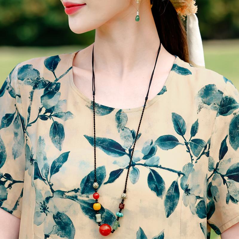 Летние повседневные женские платья винтажная одежда больших размеров с коротким рукавом элегантное длинное платье