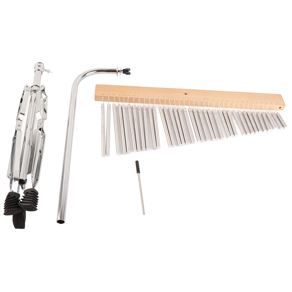 Алюминиевый сплав, колокольчик ветра с деревянным основанием, серебристый цвет и штатив, 36 тонов