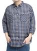 Men's 3/4 Sleeve Check Shirt, Breathable, Quick-Drying, Cool, Lightweight, Regular Collar, Size 4L, Beige (33)
