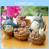 Cute Totoro Cartoon Cat Coal Ball Walnut Mini Model Ornament For Prop Landscape