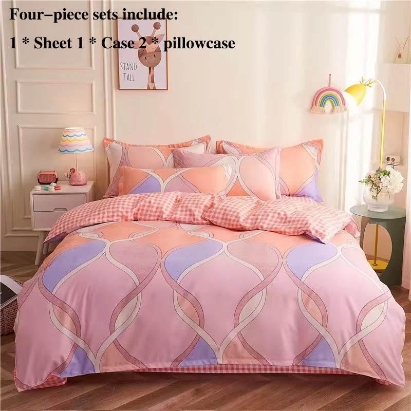 Печатная кровать, одиночные листы из четырех частей, набор домов для домашних кроватей