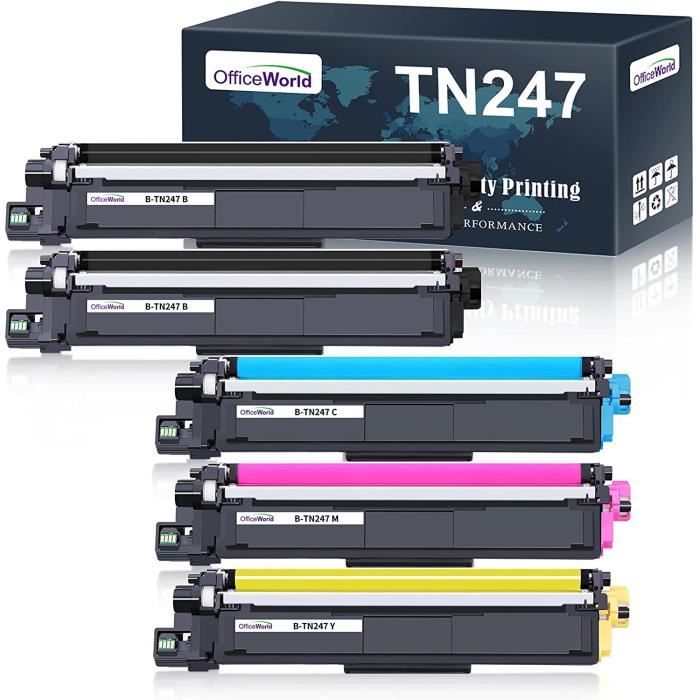 OfficeWorld Compatible Brother TN247 TN243 TN247 TN243 Cartouche de Toner pour Brother MFCL3750CDW MFCL3730CDN MFCL3710CW MFCL3770