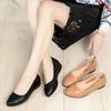 Spring New Soft Leather Women Shoes Low Heel Comfortable Anti-slip Casual Shoes Mid Heel Office Work Flat Single Shoes