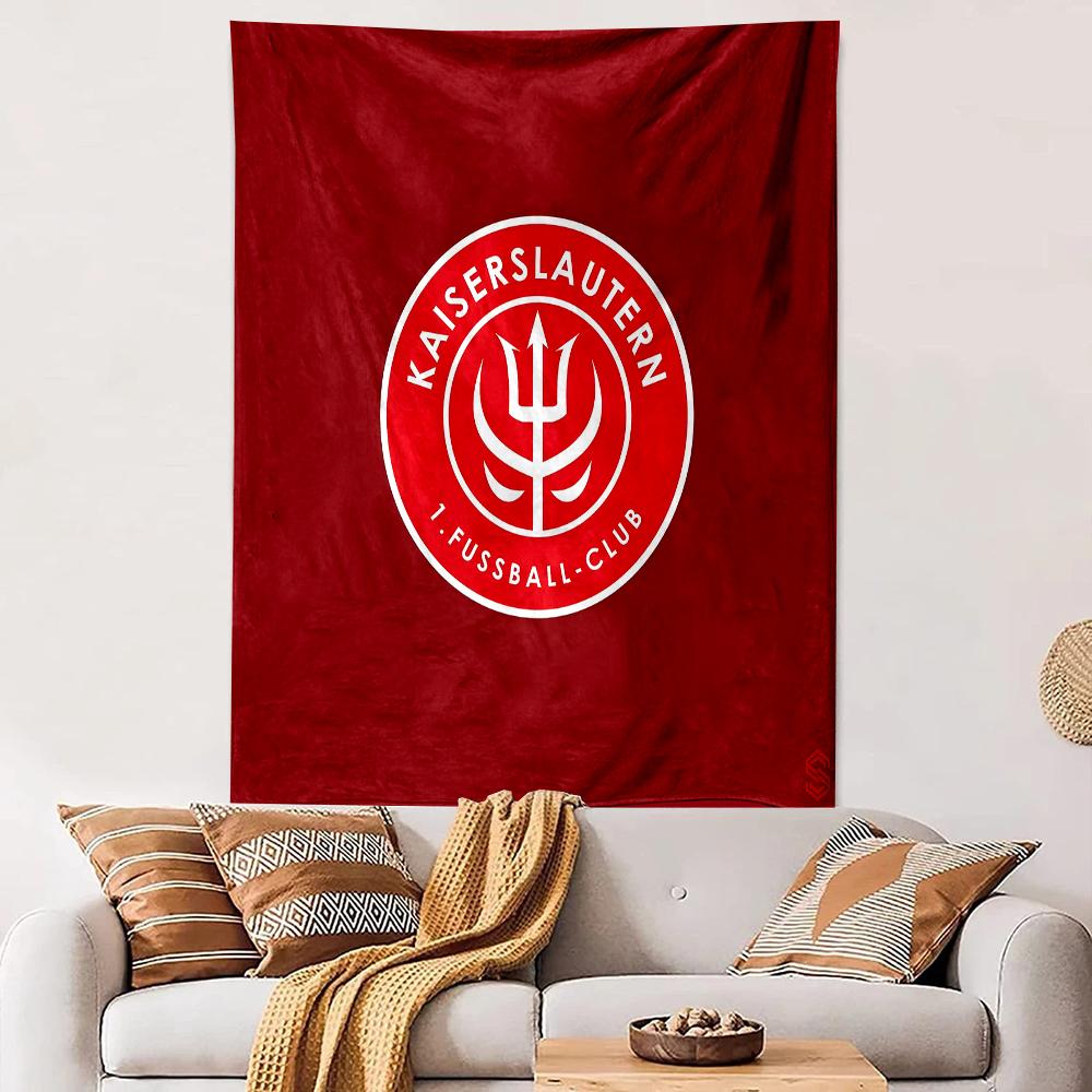 Tapestry 1 FC Kaiserslautern Crest Red Circle White Trident Wall Hanging Men Cave Soccer Fan Gift