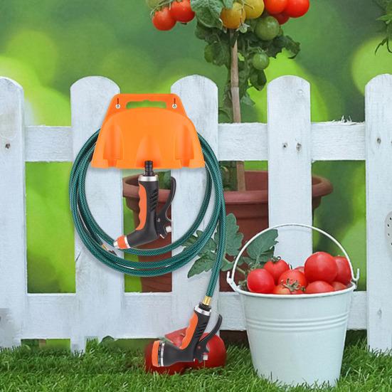 Пластиковый держатель шланга с направляющей, настенный компактный держатель для орошения сада, прочный пластиковый держатель для труб, стеллаж для хранения