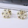 European-American Snowflake White Diamond Stud Earrings - Christmas Collection