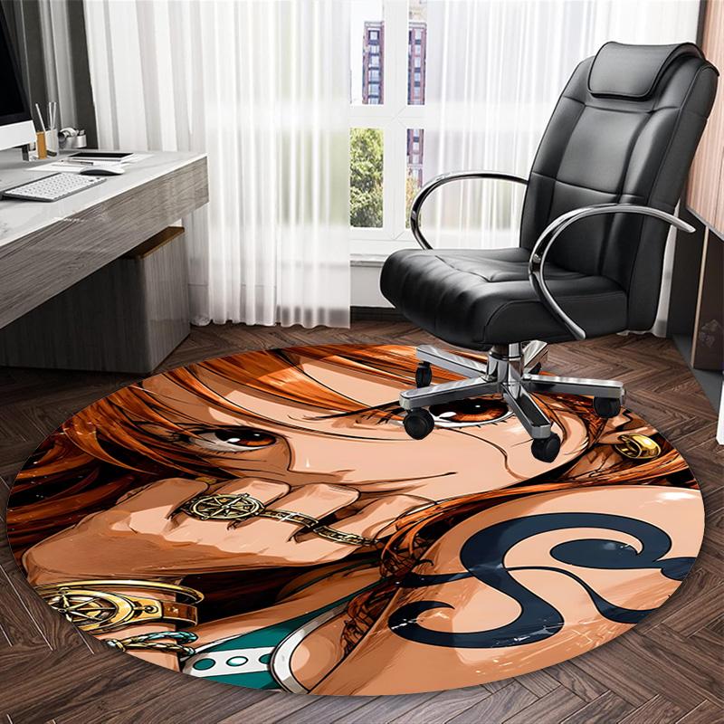 1pc Nami Carpet, Round Rug, Comfortable, Suitable for Entryways, Living Rooms, Office, And Bedrooms, Christmas Decoration