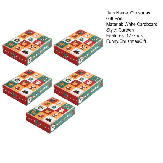5 шт., рождественская пустая подарочная коробка, 12 сеток, забавный тычок пальцем, сделай сам, детский обратный отсчет, Адвент-календарь, сюрприз, слепая коробка, новогодний фестиваль, подарок