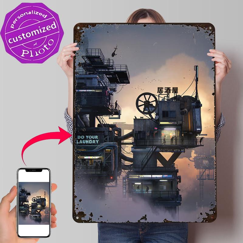High Grounds D Texture Metal Poster Customized Wall Art Tin Sign Gift for Mancave Home Decor Accessories Room Ornaments House