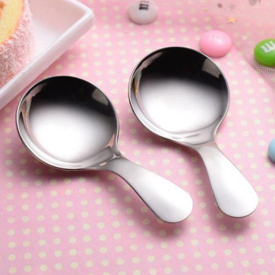 Stainless Steel Children Soup Rice Ice Cream Spoon Kitchen Utensil Tableware
