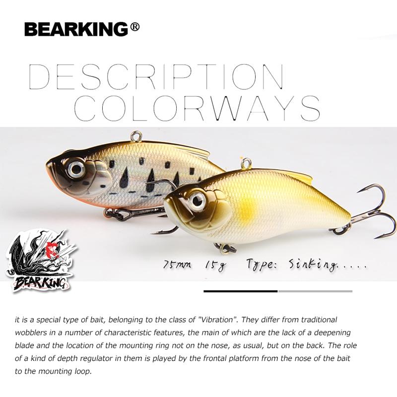 BEARKING 75 мм 15 г хорошие профессиональные воблеры, рыболовные снасти, рыболовные приманки, вибрационная приманка для зимней рыбалки, искусственные аксессуары