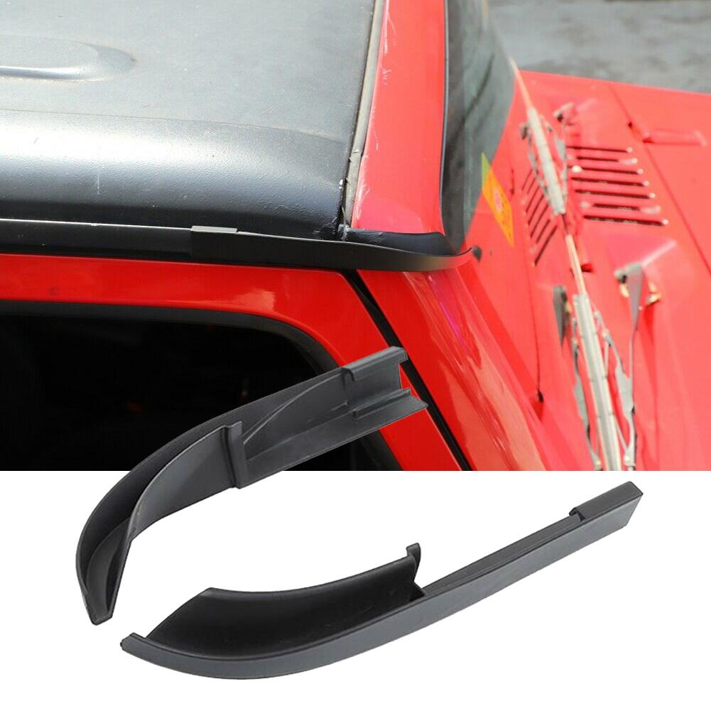 ABS Car Hardtop Rain Gutter Diverters Drip Rail Extensions Roof Water Guard Diversion Channel Guard For Jeep Wrangler JK 07-17