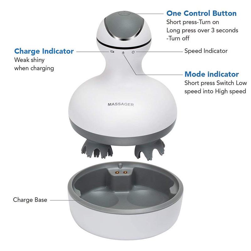 Портативный 3D электрический расслабляющий массажер для кожи головы, скребок для головы, массажер для мышц плеч, теленка