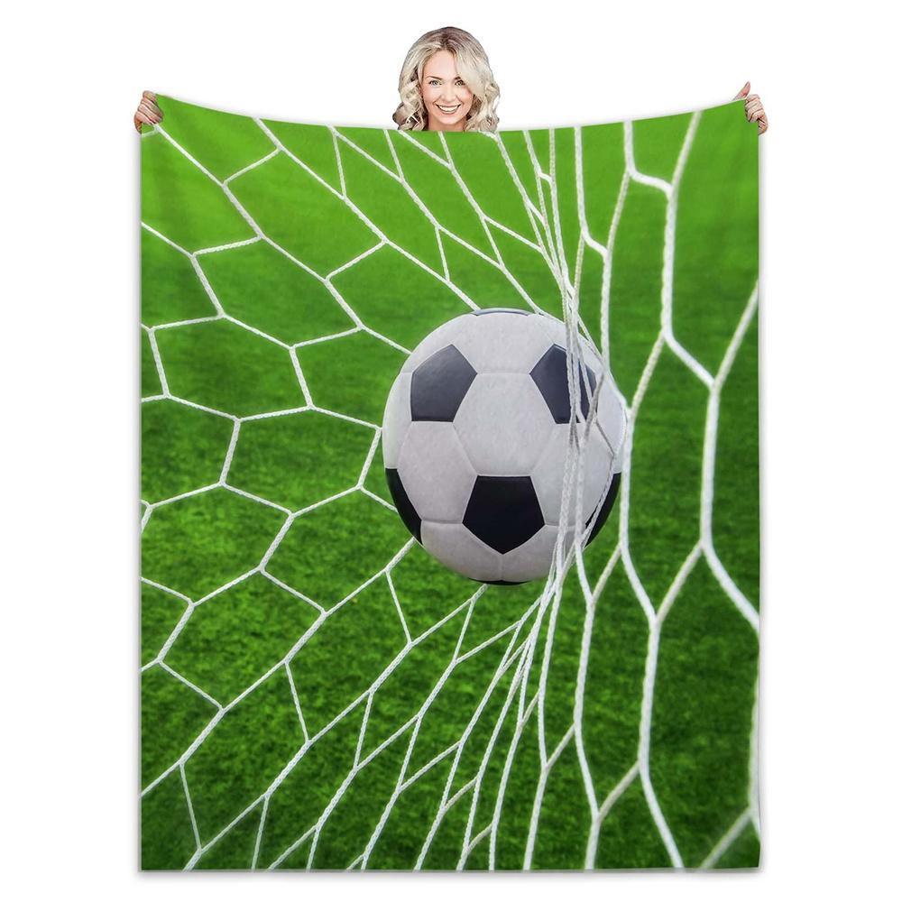 Soccer Blanket Super Soft Flannel Blankets and Throws Outdoor Football Basketball for Bedding Boys Girls Adults Gifts