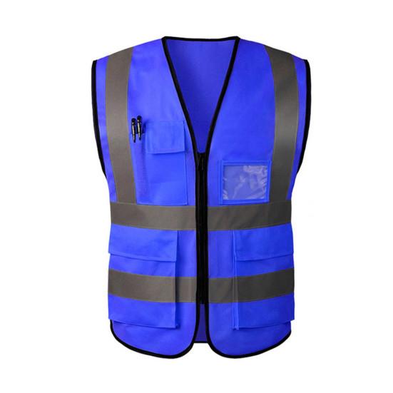 Рабочий жилет для мужчин и женщин, светоотражающий жилет с V-образным вырезом, без рукавов, на молнии, дышащий, ночной