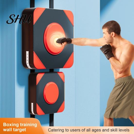 Boxing Practice Pad Wall Faux Leather Elastic Foam Mount Punching Noise Hand Protection Free Taekwondo Training Target Home Gym Workout Equipment