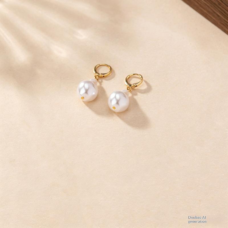 Women Bridal Jewelry Necklace Set 1Set Beaded Faux Pearls with Stud Earrings
