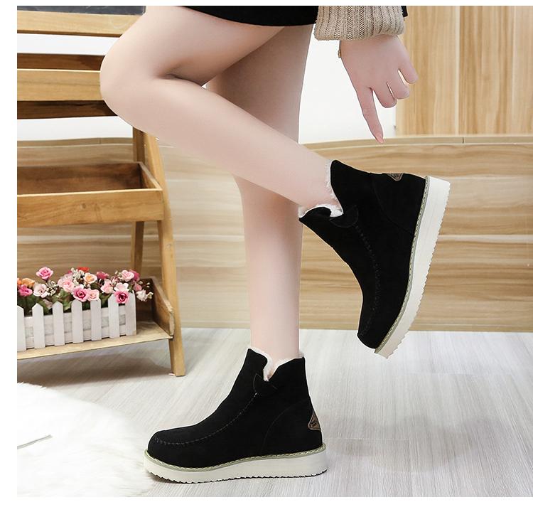 New Snow Boot Style Short Mini Winter Sheepskin Boots Women Waterproof Natural Wool Ankle Boots Fur Lined Ankle Warm Flat Shoes