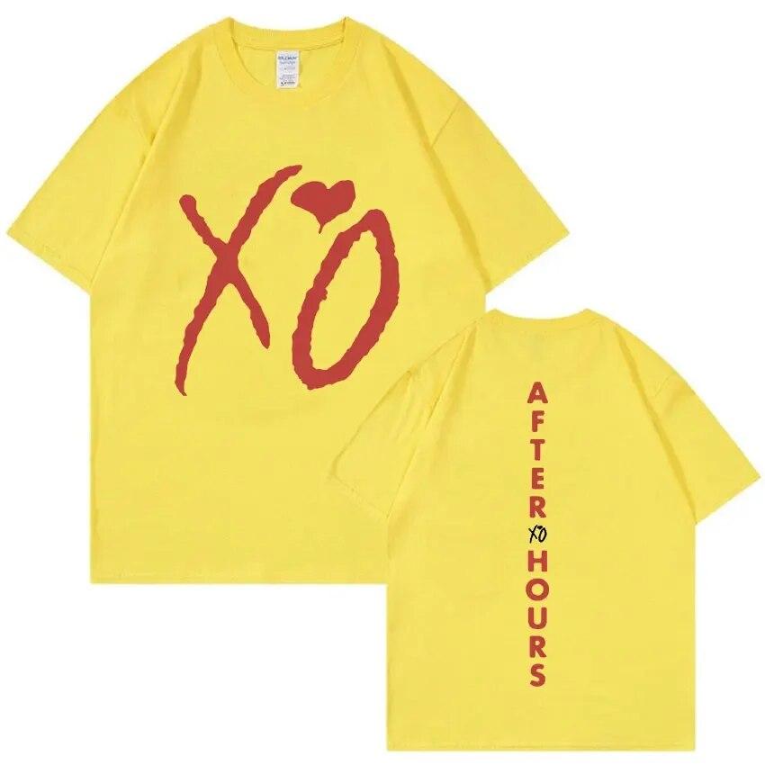 Футболка с рисунком Singer The Weeknd XO After Hours, унисекс, трендовые футболки в стиле хип-хоп, модная хлопковая футболка большого размера, уличная одежда