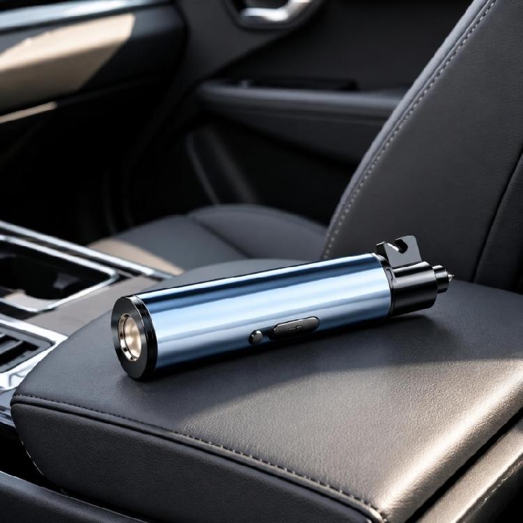 Светодиодный аварийный фонарик для помощи при побеге из автомобиля с USB-зарядкой, аккумулятором 800 мАч, заостренным стеклобойным и утопленным резаком для ремней