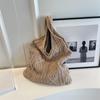 Wool Knitted Shoulder Shopping Bag for Women Vintage Cotton Cloth Girls Tote Shopper Bag Large Female Handbag Crochet Bag