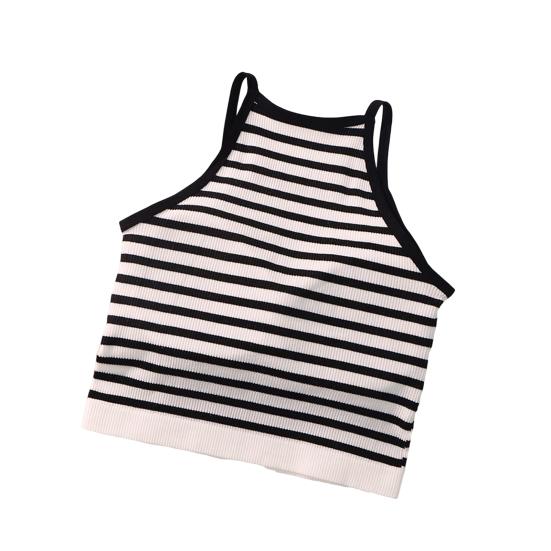 Women's Padded Ribbed Tank Top Summer Sleeveless Racerback Basic Top with Built-in Bra Spaghetti Strap Camisole Crop Top