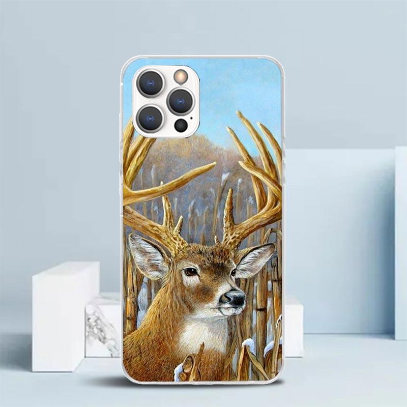 Deer Hunting Camo Phone Case For IPhone 16 17 Air 16E 15 14 Plus 13 Mini 12 11 Pro Max 7 8 + SE 2020 Soft TPU Back Cover 16 15 1