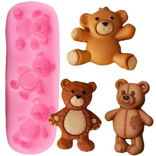 3D Cute Bear Silicone Molds DIY Baby Party Chocolate Fondant Mold Cake Decorating Tools Cupcake Topper Candy Polymer Clay Moulds