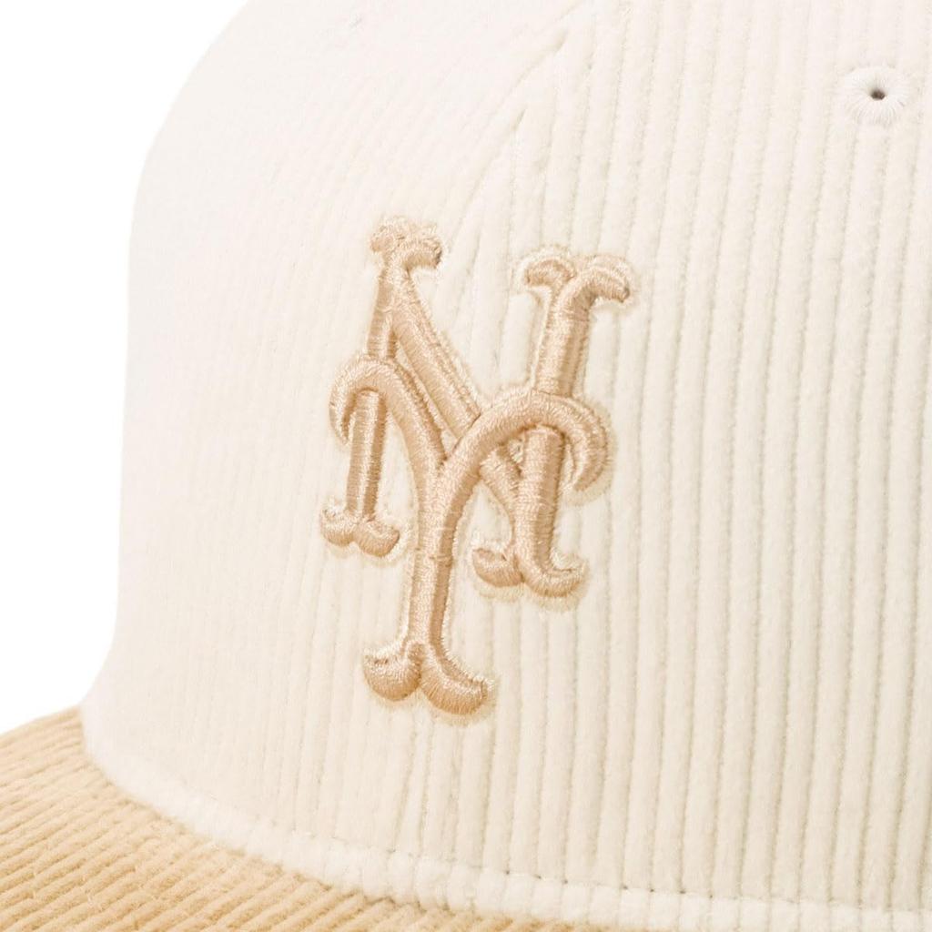 New Era newera cap 59FIFTY 14507983 NER35C5223 MLB New York Mets NYM White Shiro 8 Corduroy ONSPOTZ Custom Made Hat Gokyu Fifty Unisex Summer Sunshade