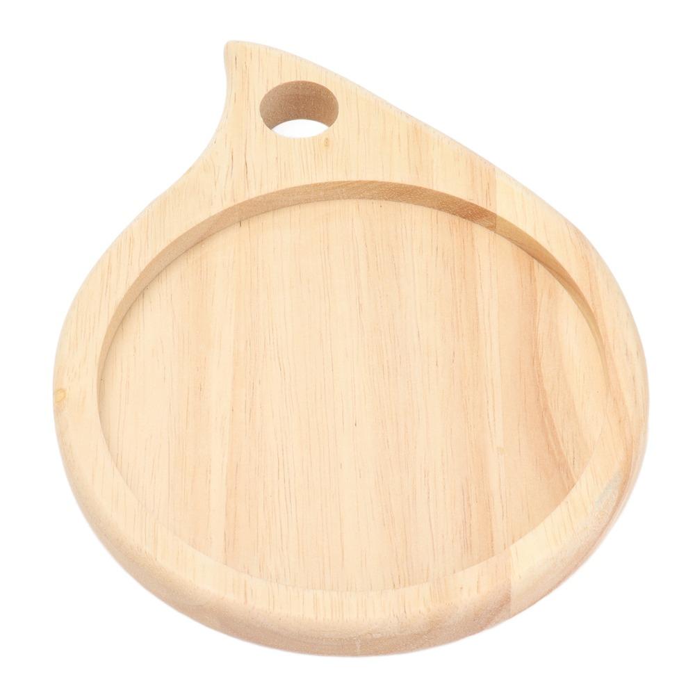 Khaki Serving Board Small Round Wooden Cutting Compact Wooden Mat Picnic
