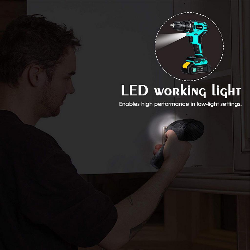 Бесщеточная электрическая дрель Аккумуляторная ручная дрель Мини электрическая отвертка Перезаряжаемая литиевая батарея Дрель с патроном Инструменты 27 шт.