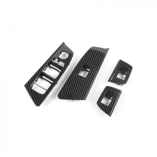 ABS Carbon Fiber Door Window Lift Button Panel Trim For BMW 5 Series G30 G31 17+
