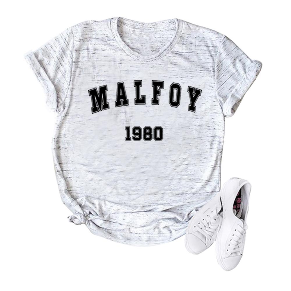 Malfoy1980 Футболка Вдохновленная Волшебным Фильмом Мир Волшебников Рубашка Винтажные Футболки Школы Волшебников Женские Рубашки с Драко Малфоем