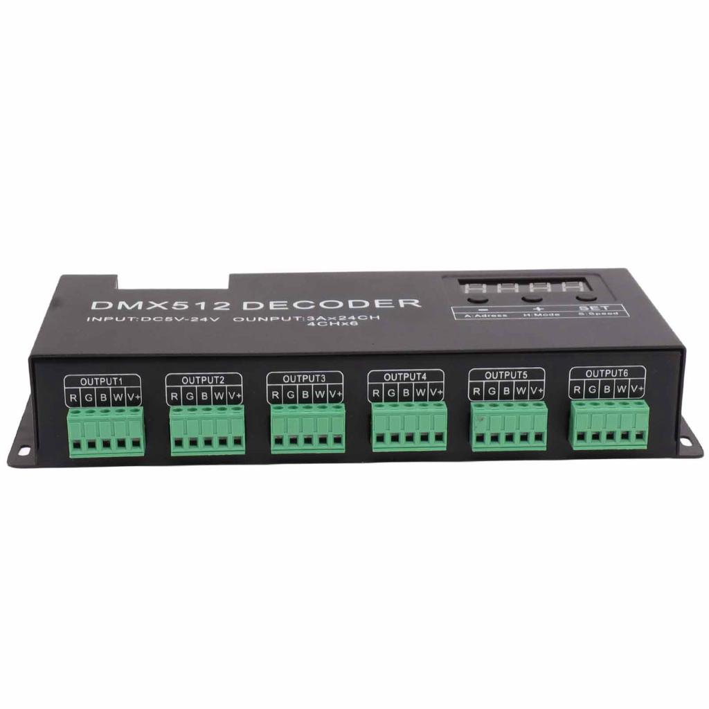 24-канальный декодер цифровой дисплей RGBW DMX512 драйвер регулировки яркости светодиодный контроллер для сценического бара DC5V‑24V