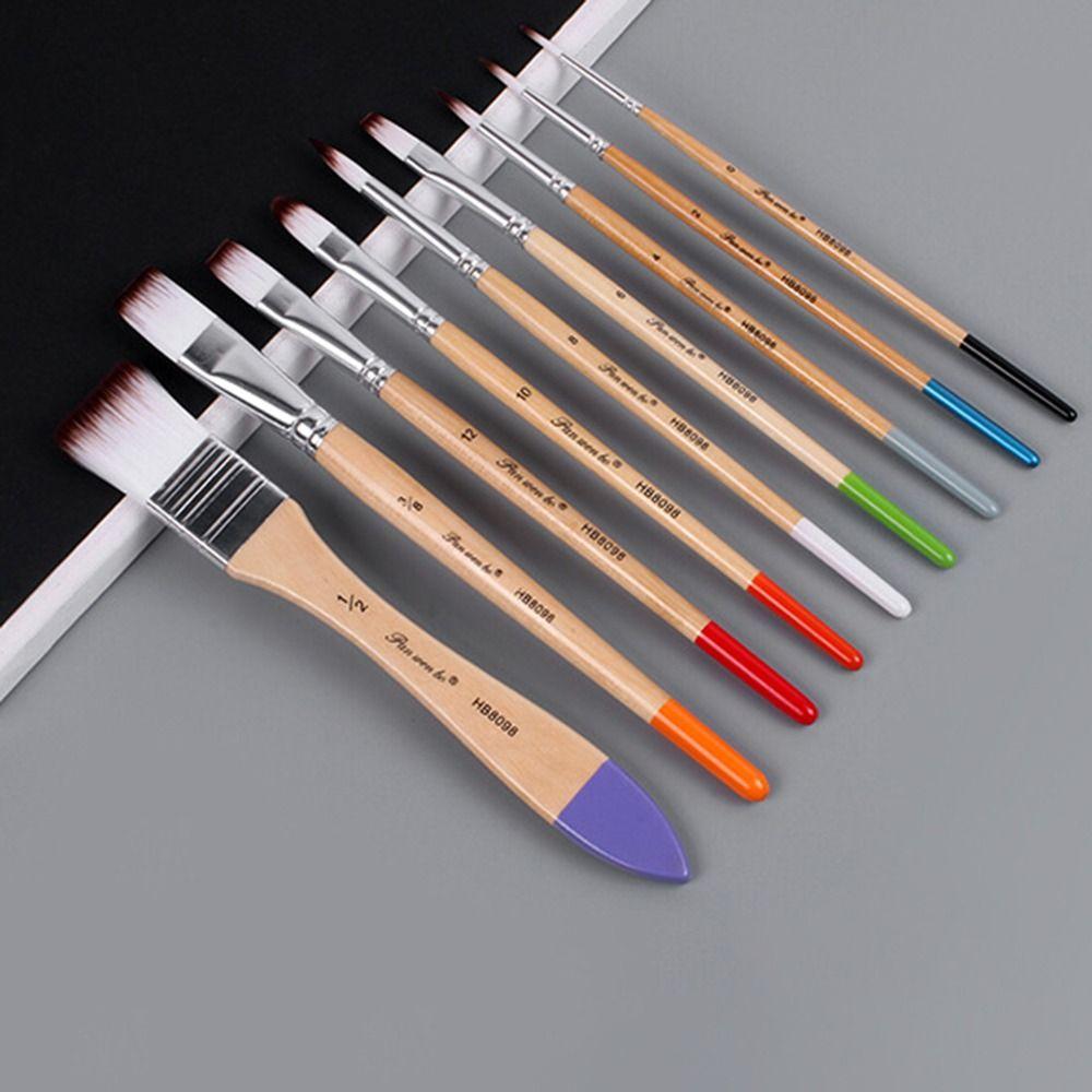 9 шт./набор кистей для рисования акварелью с деревянной ручкой для художников, студентов и мастеров