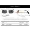 New Frameless Sunglasses Fashionable and Simple Square Frameless Ocean Colored Sunglasses